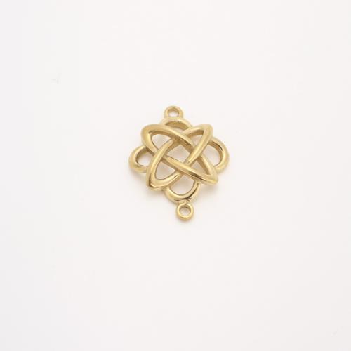 Stainless Steel Hollow Pendant, 304 Stainless Steel, Vacuum Ion Plating, DIY & double-hole, golden 