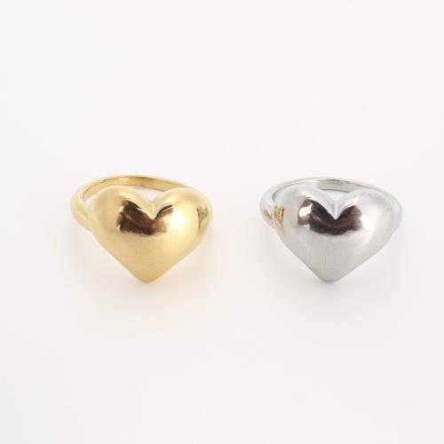 Bague en acier inoxydable, Acier inoxydable 304, coeur, Placage ionique sous vide, bijoux de mode & pour femme, plus de couleurs à choisir Diamètre inté Environ 18mm, Vendu par PC