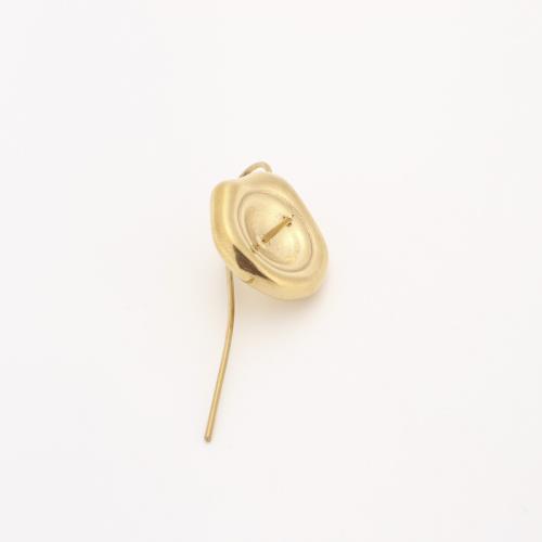 Stainless Steel Earring Stud Component, 304 Stainless Steel, Vacuum Ion Plating, DIY, golden ;Inner diameter of the pearl tray :10mm. 
