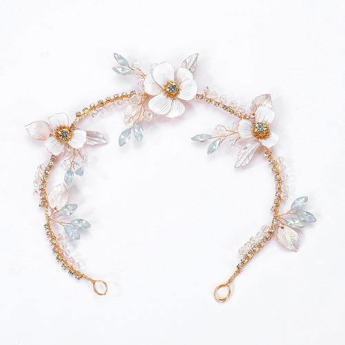 Nuptiale Couronne cheveux, alliage de zinc, avec cristal & strass, fait à la main, bijoux de mode & pour femme, doré Vendu par PC
