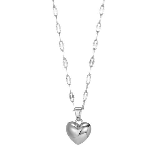Zinc Alloy Necklace, with 5cm extender chain, Heart, handmade, fashion jewelry & for woman Approx 40 cm 