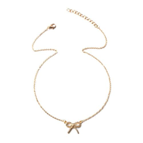 Zink Legierung Straßkette, Zinklegierung, plattiert, Modeschmuck & für Frau & mit Strass, keine, verkauft von PC