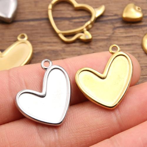 pendentifs de cœur en inox , Acier inoxydable 304, coeur, Placage, DIY & styles différents pour le choix, plus de couleurs à choisir Vendu par sac