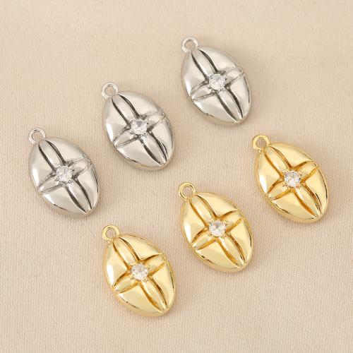 Cubic Zirconia Micro Pave Brass Pendant, plated, DIY & micro pave cubic zirconia 