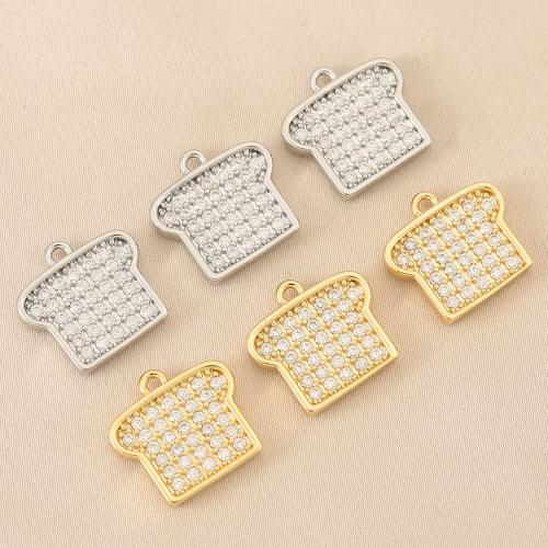 Strass Messing Anhänger, plattiert, DIY & mit Strass, keine, 10PCs/Tasche, verkauft von Tasche