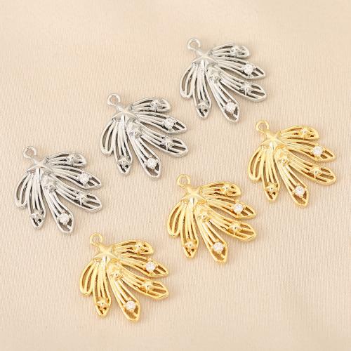 Cubic Zirconia Micro Pave Brass Pendant, plated, DIY & micro pave cubic zirconia 