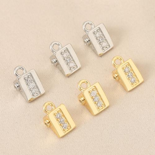 Cubic Zirconia Micro Pave Brass Pendant, plated, DIY & micro pave cubic zirconia 