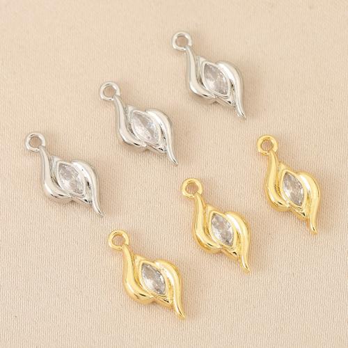 Cubic Zirconia Micro Pave Brass Pendant, plated, DIY & micro pave cubic zirconia 
