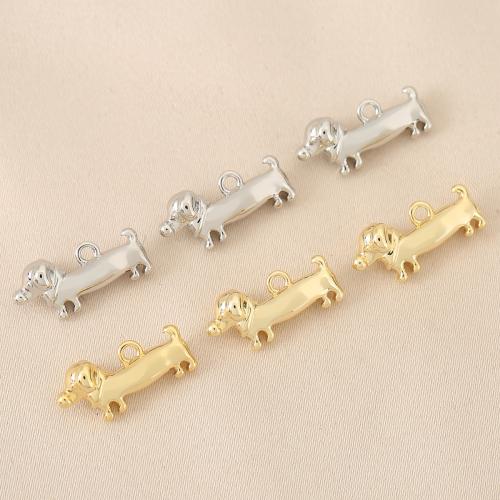Animal Brass Pendants, Dog, plated, DIY 