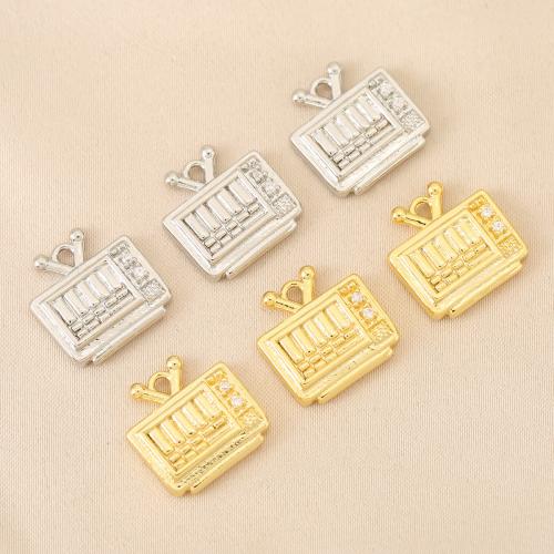 Cubic Zirconia Micro Pave Brass Pendant, Television, plated, DIY & micro pave cubic zirconia 