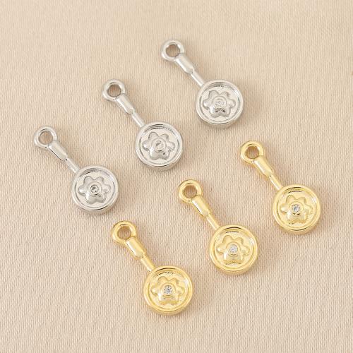 Cubic Zirconia Micro Pave Brass Pendant, plated, DIY & micro pave cubic zirconia 