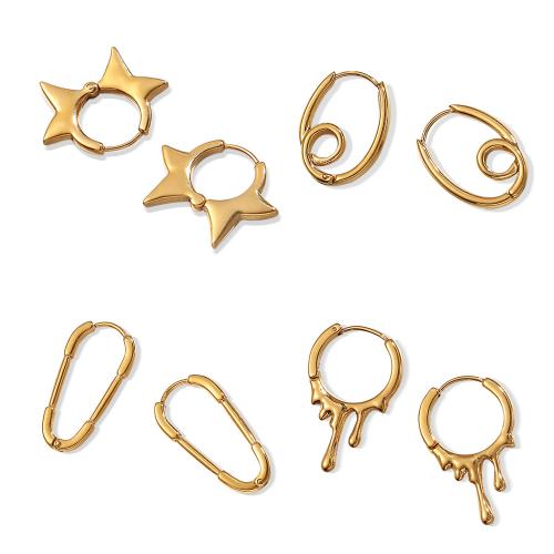 Boucles d'oreilles en acier titane, Placage, bijoux de mode & styles différents pour le choix, plus de couleurs à choisir, Vendu par paire