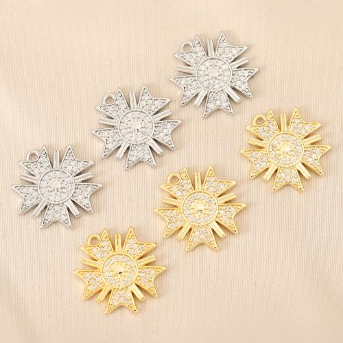 Cubic Zirconia Micro Pave Brass Pendant, plated, DIY & micro pave cubic zirconia 