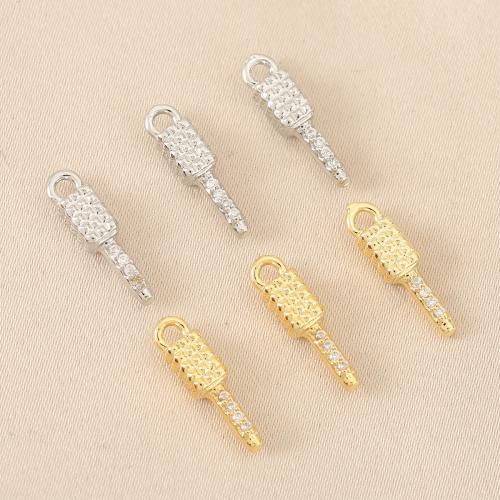 Cubic Zirconia Micro Pave Brass Pendant, plated, DIY & micro pave cubic zirconia 