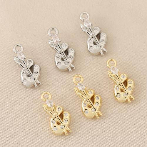 Cubic Zirconia Micro Pave Brass Pendant, plated, DIY & micro pave cubic zirconia 