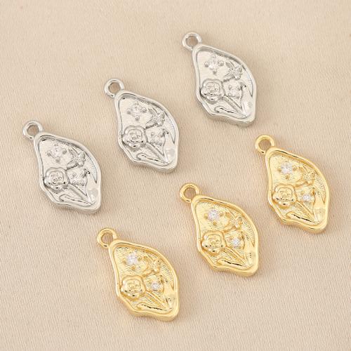 Cubic Zirconia Micro Pave Brass Pendant, plated, DIY & micro pave cubic zirconia 