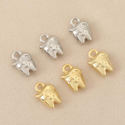 Brass Jewelry Pendants, Tooth, plated, DIY 
