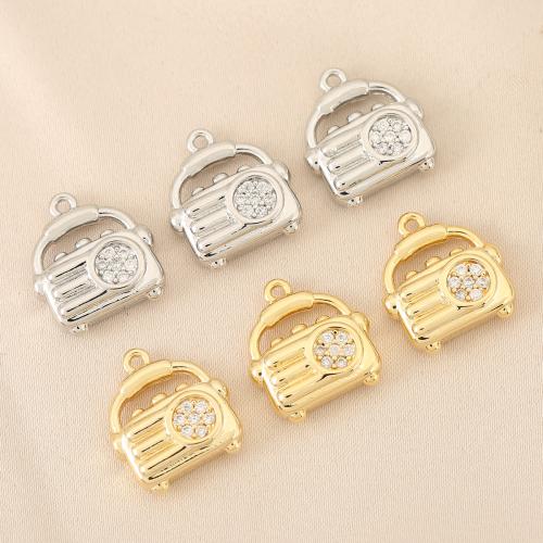 Cubic Zirconia Micro Pave Brass Pendant, plated, DIY & micro pave cubic zirconia 