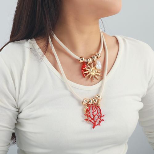Collier de mode Multi couche, alliage de zinc, Placage de couleur d'or, bijoux de mode, plus de couleurs à choisir, Vendu par fixé