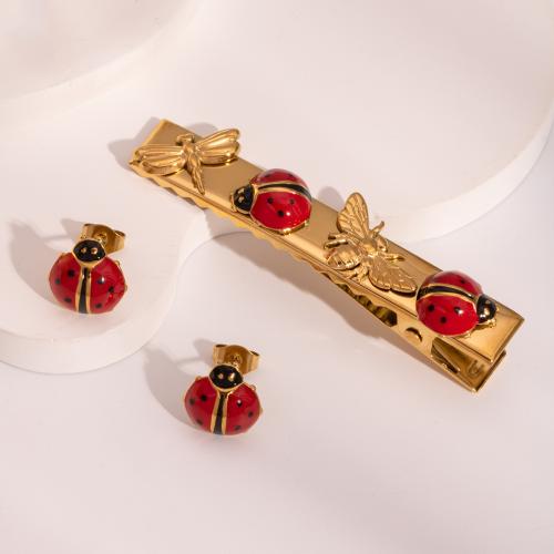 Ensembles de bijoux en acier inoxydable émaillé, Acier inoxydable 304, bijoux de mode, plus de couleurs à choisir, Vendu par paire