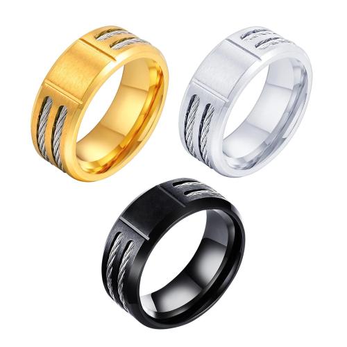 Anillos de Acero Inoxidable, acero inoxidable 304, chapado, diverso tamaño para la opción & diferentes patrones para la opción & para hombre, más colores para la opción, Vendido por UD