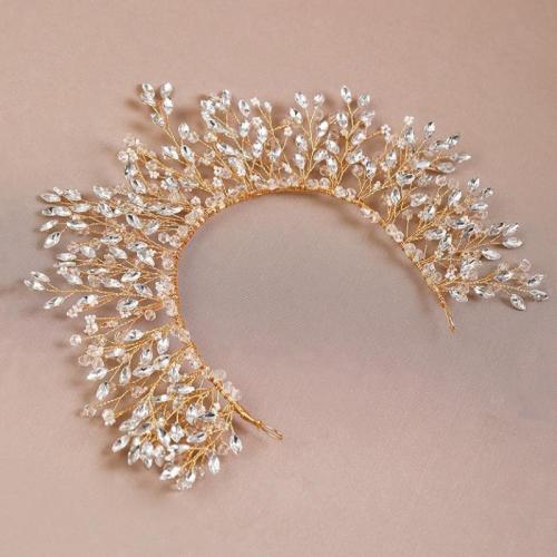 Bridal Hair Wreath, Zinc Alloy, with brass wire & Rhinestone & Plastic Pearl, handmade, fashion jewelry & for woman 