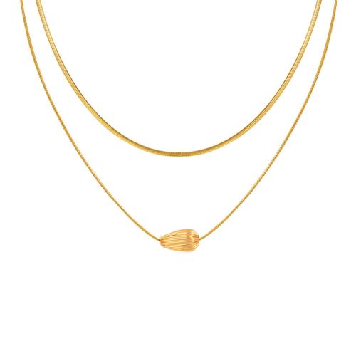 Collar Multi de la capa, acero inoxidable 304, 18K chapado en oro, Doble capa & Joyería & para mujer, Vendido por UD