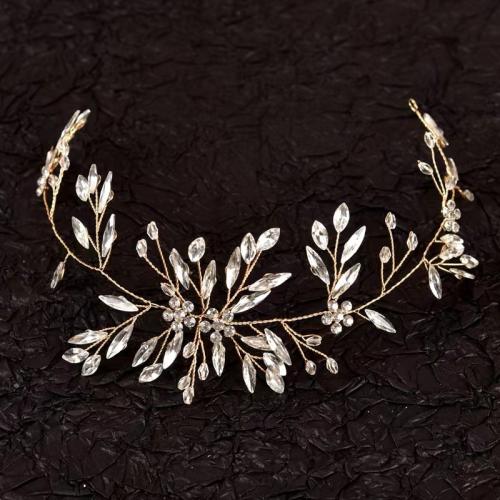 Bridal Hair Wreath, Crystal, with brass wire, handmade, fashion jewelry & for woman 