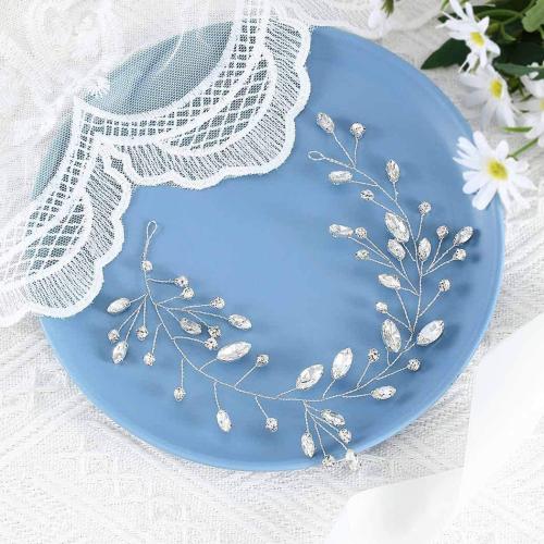 Bridal Hair Band, Zinc Alloy, with Crystal & Rhinestone, handmade, fashion jewelry & for woman 