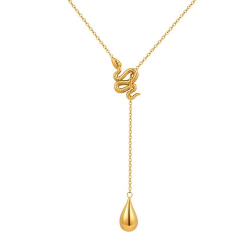 Collar de Acero Inoxidable, acero inoxidable 304, 18K chapado en oro, Joyería & para mujer, Vendido por UD