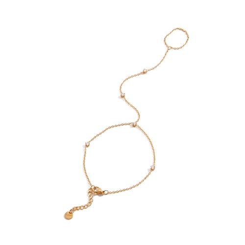 Cubic Zirconia Micro Pave Ensembles de bijoux en acier inoxydable, Acier inoxydable 304, avec zircon cubique, Placage, bijoux de mode & styles différents pour le choix & pour femme, doré, Vendu par PC