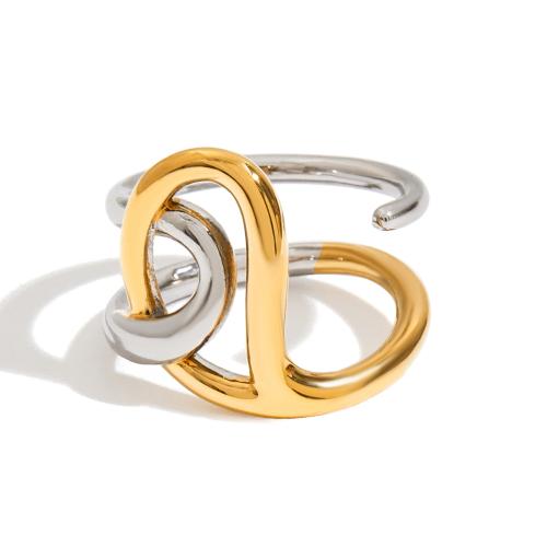 Bague en acier inoxydable, Acier inoxydable 304, Placage, normes différentes pour le choix & pour femme & deux tons & creux, Vendu par PC