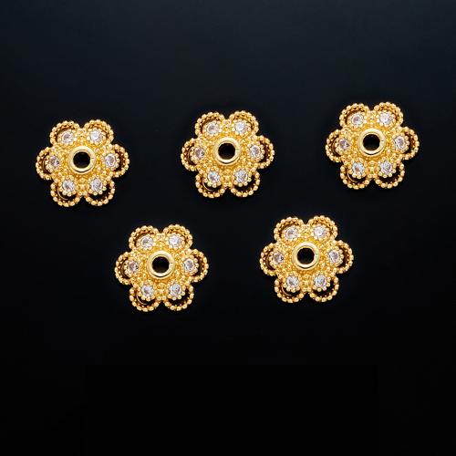 Capuchon pour perle en laiton, Plaqué or 18K, DIY & styles différents pour le choix & pavé de micro zircon, Vendu par PC