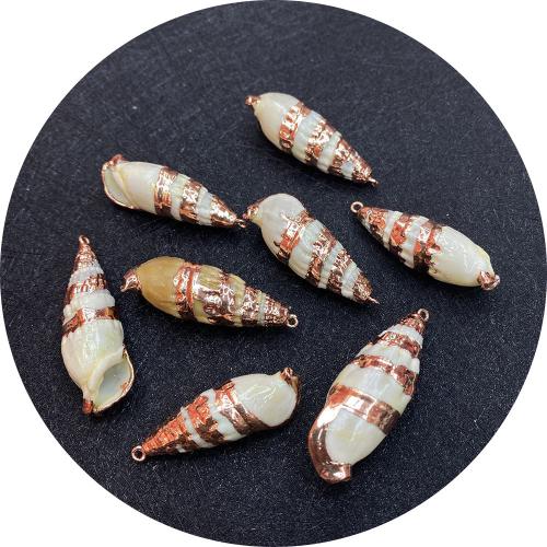 Natural Freshwater Shell Pendants, plated, DIY 