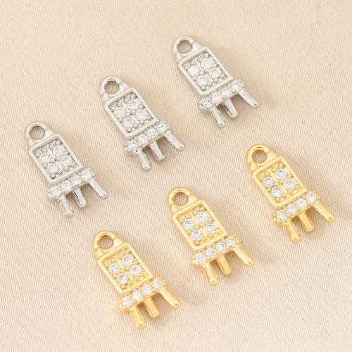 Cubique Pendentif en laiton zircon pavent, Placage, DIY & pavé de micro zircon, plus de couleurs à choisir Vendu par sac
