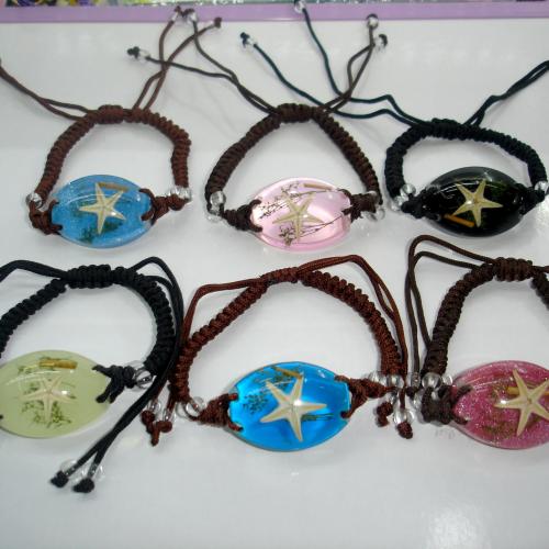 Resin Bracelet, with Polyester Cord, fashion jewelry & Unisex, Random Color Approx 6-10 Inch 