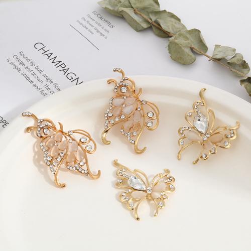 Barrette cheveux assesoire, alliage de zinc, papillon, Placage de couleur d'or, DIY & styles différents pour le choix & avec strass, Vendu par PC