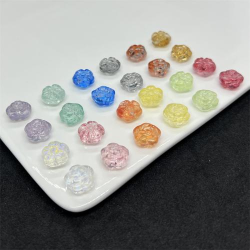 Plated Lampwork Beads, Flower, DIY, Random Color, 12mm 
