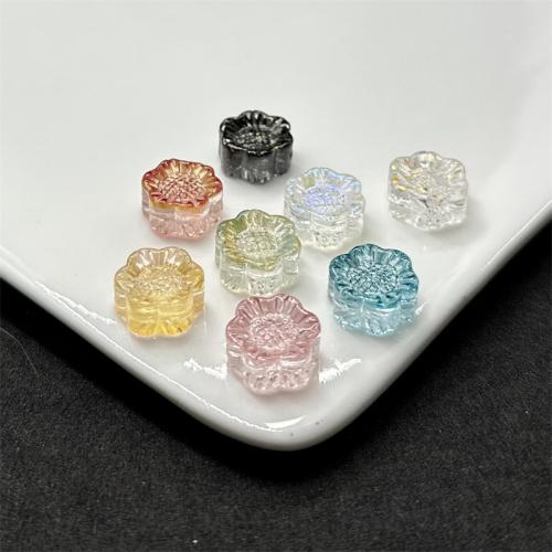 Plated Lampwork Beads, Sunflower, DIY, Random Color, 12mm 