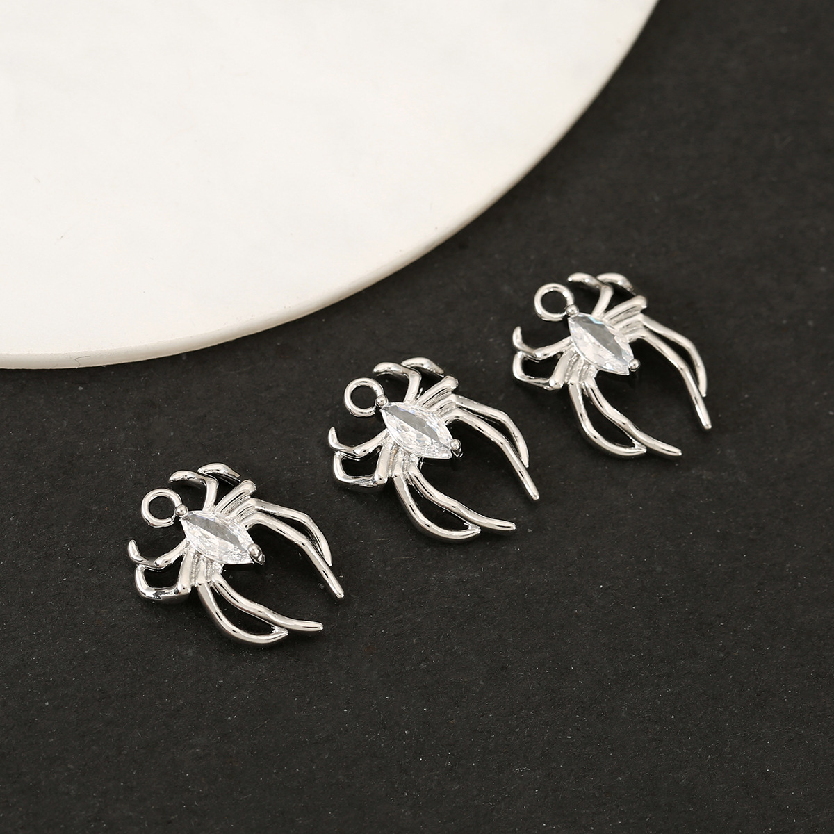 Brass Spider gold color plated DIY & micro pave cubic zi -
