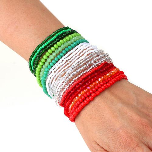Laine cordon Bracelet, cristal, avec Seedbead, bijoux de mode, plus de couleurs à choisir é, Vendu par fixé