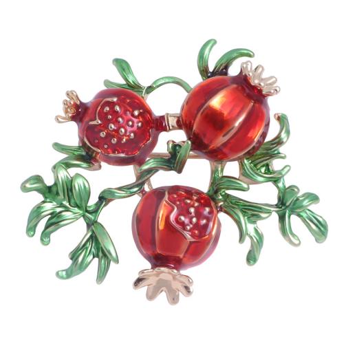 Emaille -Brosche, Zinklegierung, Granat, Modeschmuck & für Frau, rot, 40x50mm, verkauft von PC