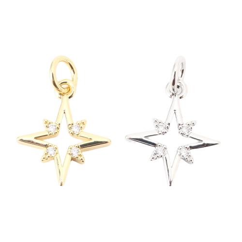 Cubic Zirconia Micro Pave Brass Pendant, DIY & micro pave cubic zirconia & hollow 