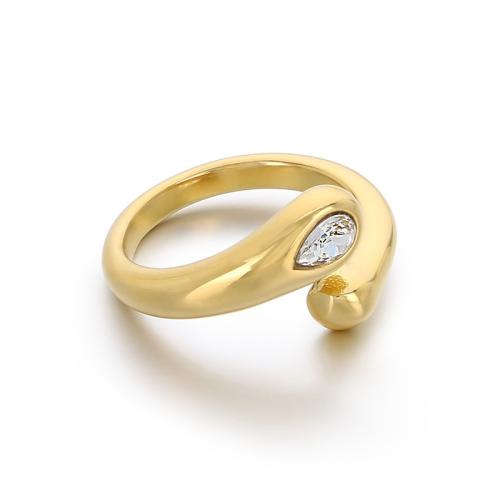 Bague en acier inoxydable , Acier inoxydable 304, Placage, bijoux de mode & pour femme & avec strass, plus de couleurs à choisir, Vendu par PC