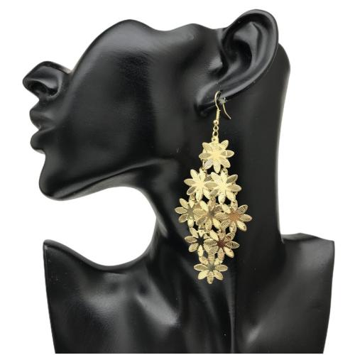 鉄ドロップ イヤリング, 鉄, 花形, メッキ, ファッションジュエリー & 女性用, 金色, 売り手 ペア