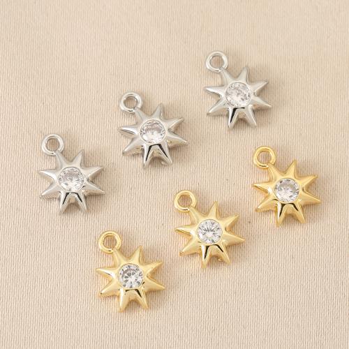 Cubic Zirconia Micro Pave Brass Pendant, plated, DIY & micro pave cubic zirconia 