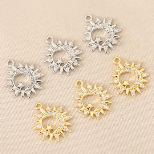 Strass Messing Anhänger, Blume, plattiert, DIY & mit Strass, keine, 10PCs/Tasche, verkauft von Tasche