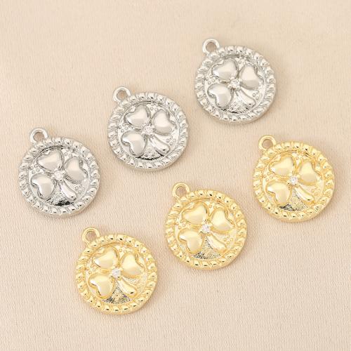 Cubic Zirconia Micro Pave Brass Pendant, plated, DIY & micro pave cubic zirconia 