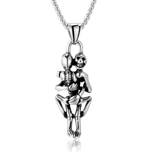 Titanium Steel Pendants, Skull, DIY, original color 