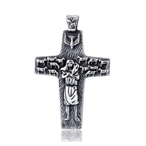 Titanium Steel Pendants, Cross, vintage & DIY, original color 